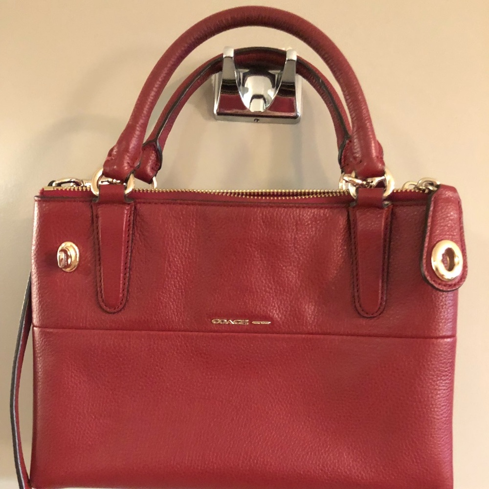 Coach Mini Borough Bag in Red Pebbled Leather